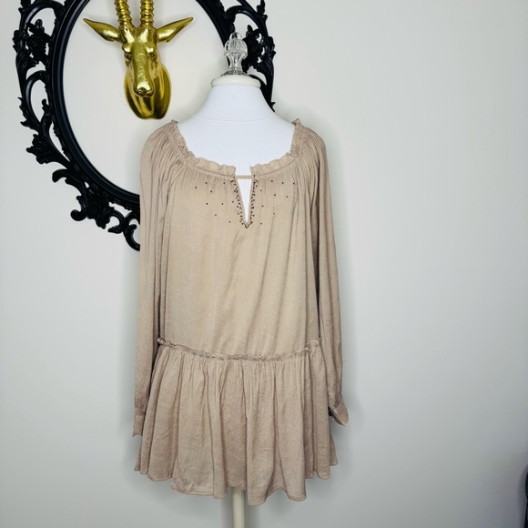 Black Swan Tan Long Sleeve Tunic Dress - Picture 1 of 7